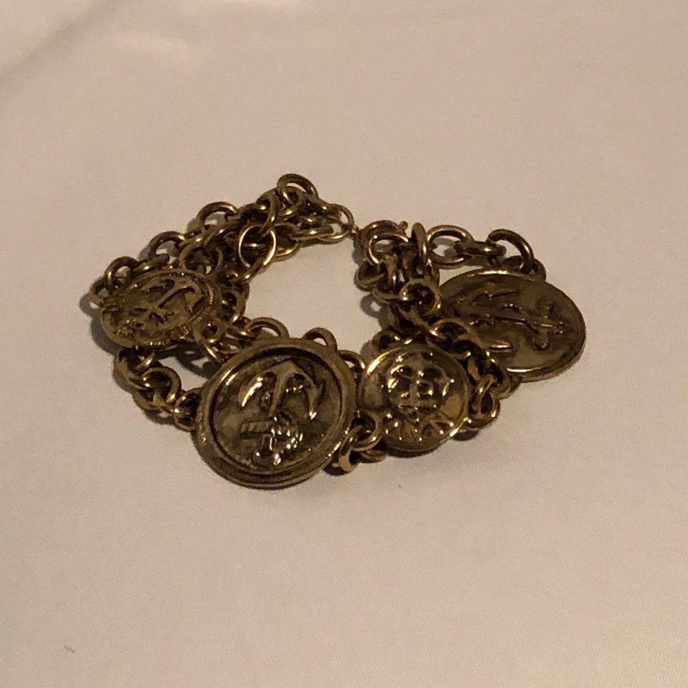 Gold Tone Nautical Chain Bracelet